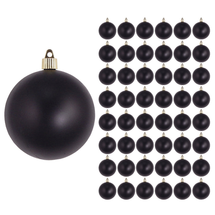 4" (100mm) Commercial Shatterproof Ball Ornament, Matte Soot, 4 per Bag, 12 Bags per Case, 48 Pieces