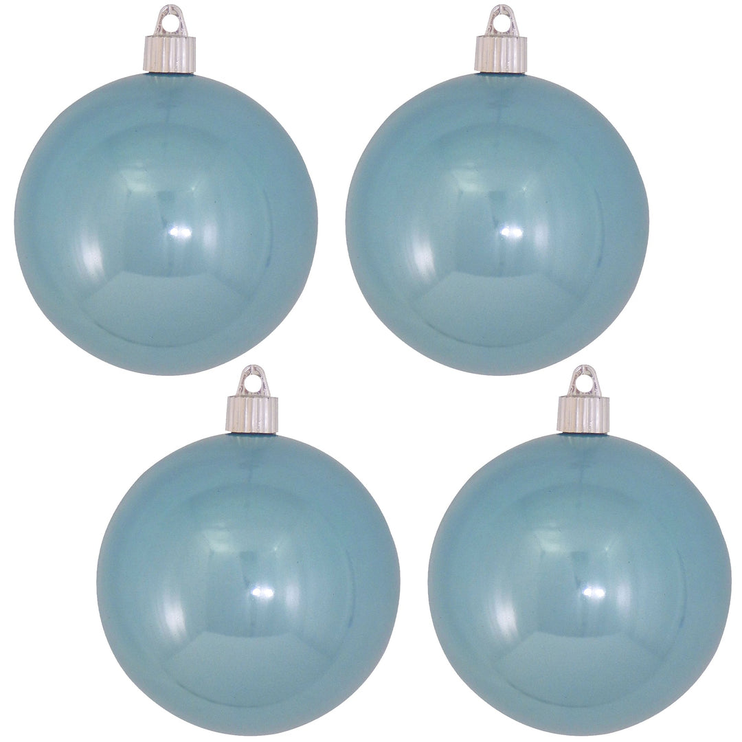4" (100mm) Commercial Shatterproof Ball Ornament, Shiny Lagoon, 4 per Bag, 12 Bags per Case, 48 Pieces