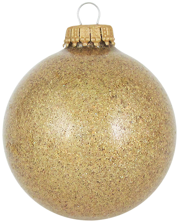 2 5/8" (67mm) Ball Ornaments, Gold Sparkle, 6/Box, 12/Case, 72 Pieces