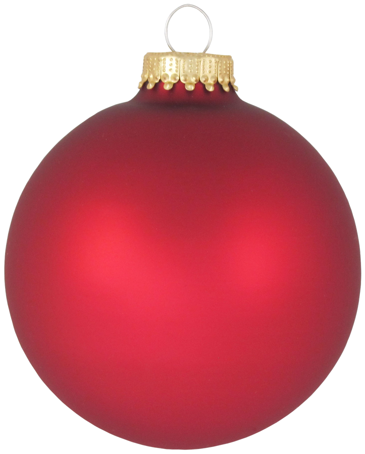 3 1/4" (80mm) Glass Ball Ornament, Red Velvet, 4/Box, 12/Case, 48 Pieces