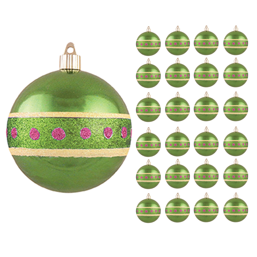 4" (100mm) Large Commercial Shatterproof Ball Ornament, Limeade, Case, 24 Pieces