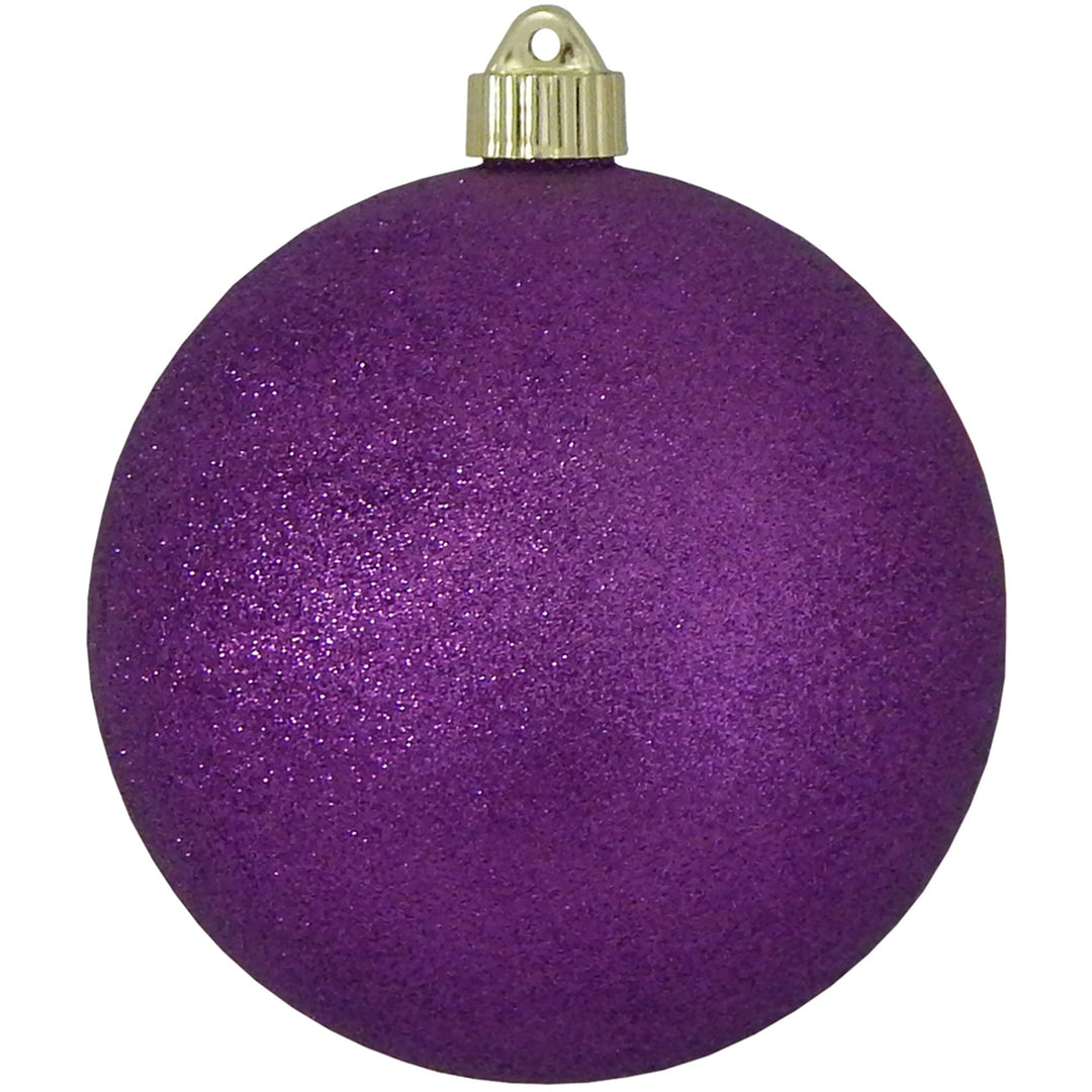 6" (150mm) Commercial Shatterproof Ball Ornament, Purple Glitter, 2 per Bag, 6 Bags per Case, 12 Pieces