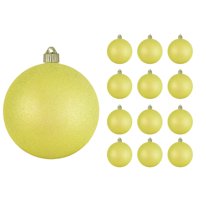 6" (150mm) Large Commercial Shatterproof Ball Ornaments, Neon Yellow, 1/Box, 12/Case, 12 Pieces