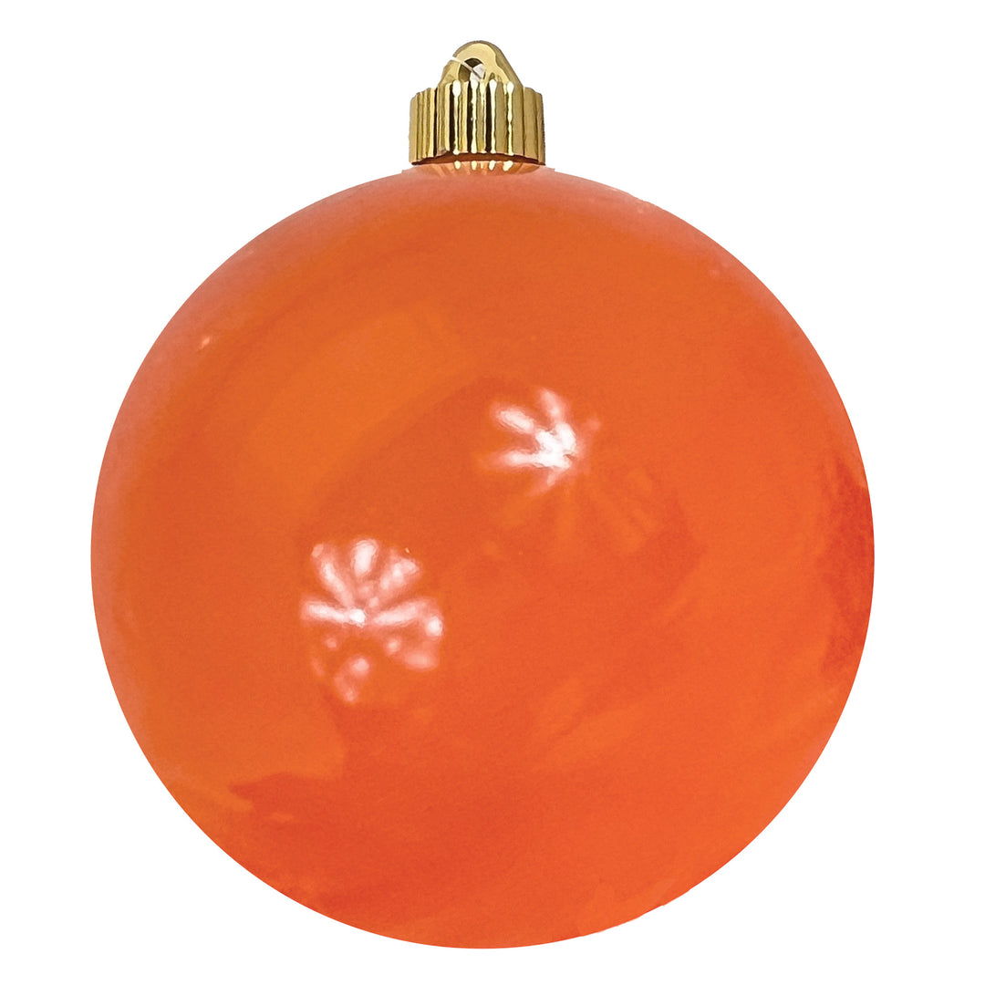 6" (150mm) Large Commercial Shatterproof Ball Ornaments, Sunset Orange, 1/Box, 12/Case, 12 Pieces