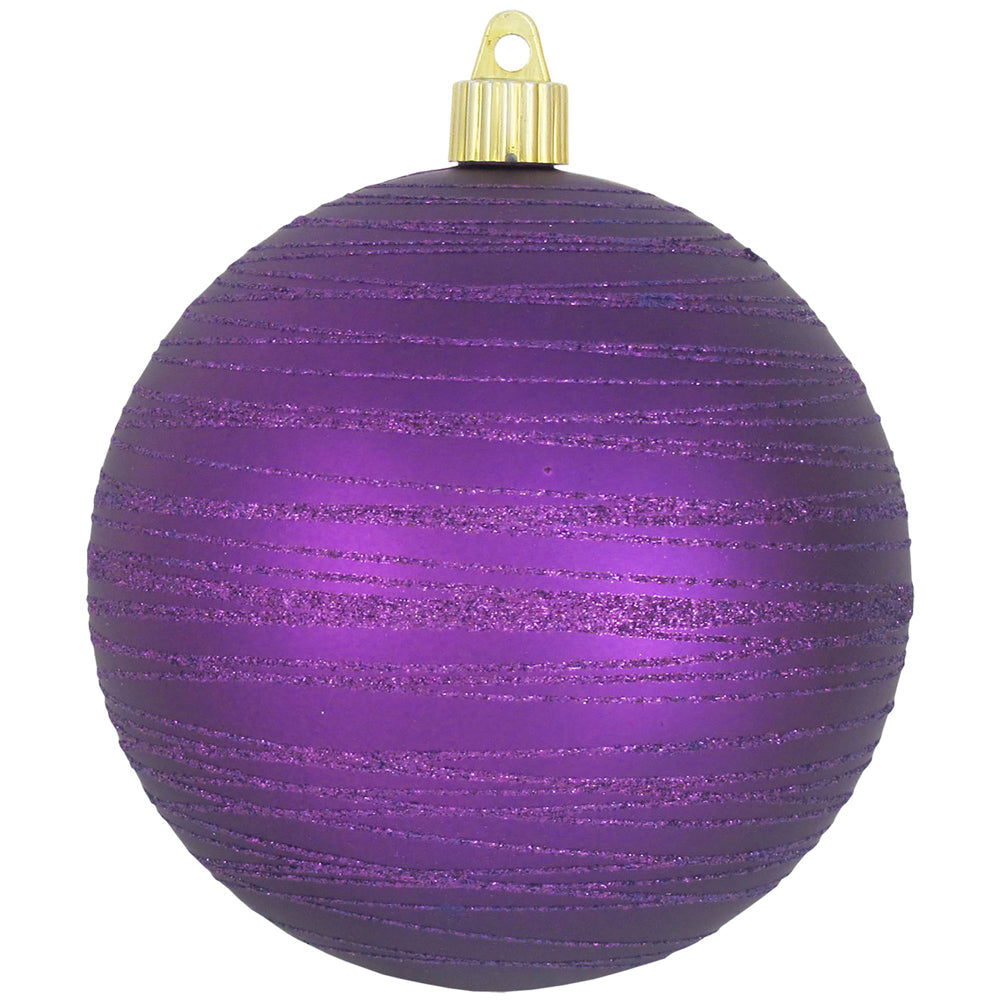 Diva Purple 4 3/4" (120mm) Shatterproof Ball with Purple Tangles, Case, 24 Pieces - Christmas by Krebs Wholesale