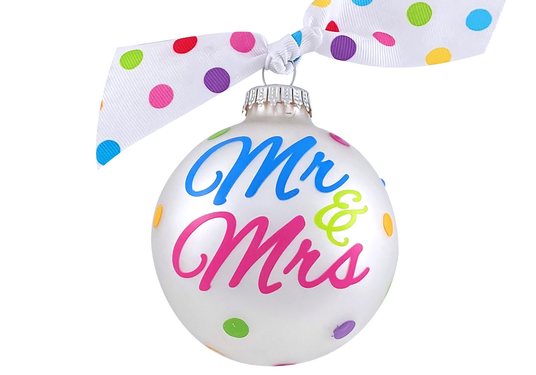 3 1/4" (80mm) Personalizable Hugs Specialty Gift Ornaments, Mr. & Mrs. Design, Silver Pearl, 1/Box, 12/Case, 12 Pieces
