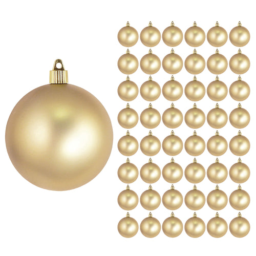 4" (100mm) Commercial Shatterproof Ball Ornament, Matte Gold Dust, 4 per Bag, 12 Bags per Case, 48 Pieces