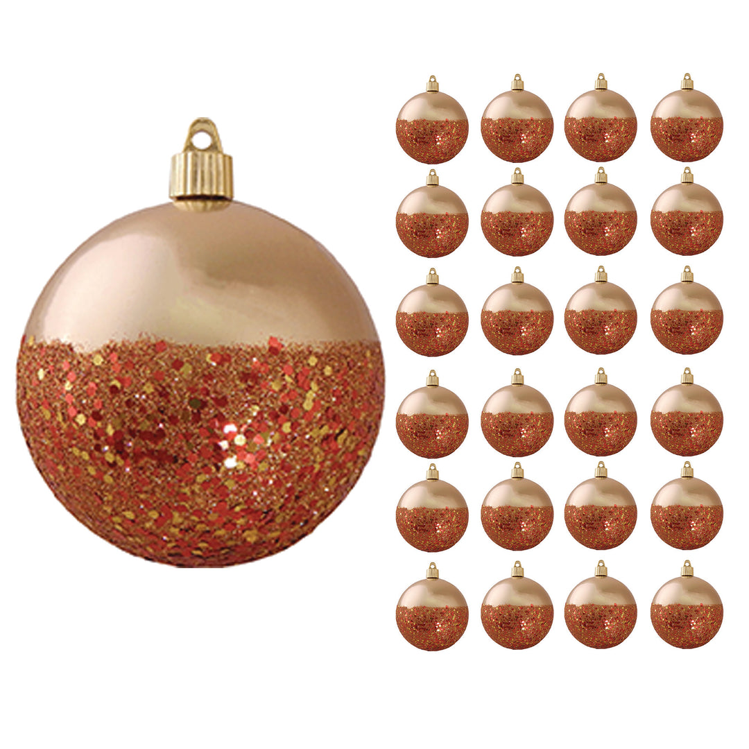 4" (100mm) Large Commercial Shatterproof Ball Ornament, Gilded Gold, Case, 24 Pieces