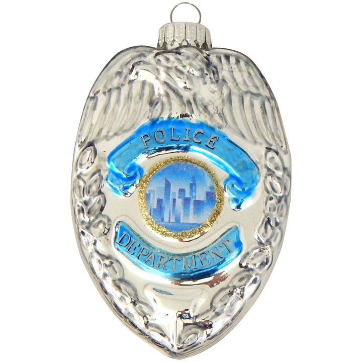 3 1/2" (89mm) Police Badge Figurine Ornaments, 1/Box, 6/Case, 6 Pieces