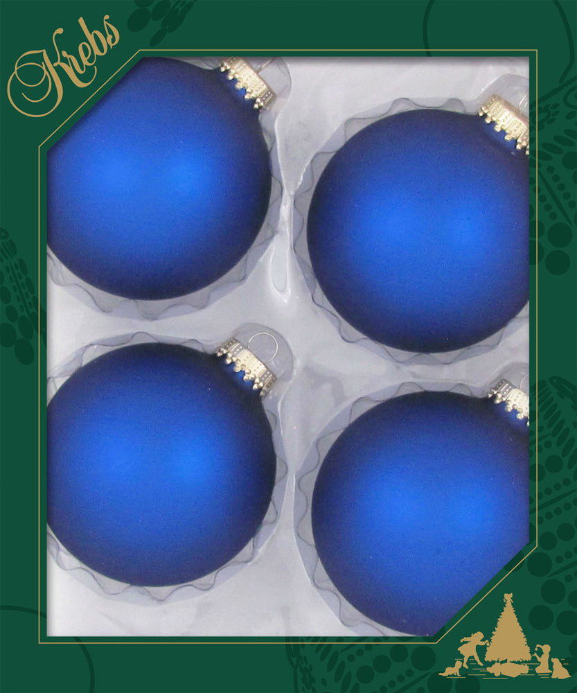 3 1/4" (80mm) Glass Ball Ornament, Royal, 4/Box, 12/Case, 48 Pieces
