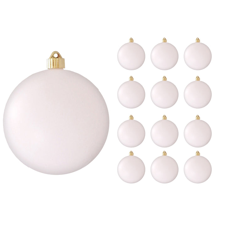 6" (150mm) Commercial Shatterproof Ball Ornament, Matte Cloud White, 2 per Bag, 6 Bags per Case, 12 Pieces