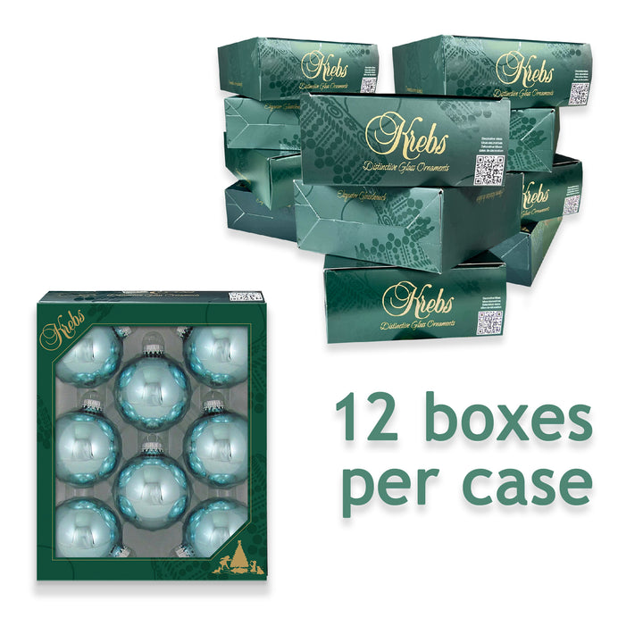 2 5/8" (67mm) Ball Ornaments, Silver Caps, Starlight Shine, 8/Box, 12/Case, 96 Pieces