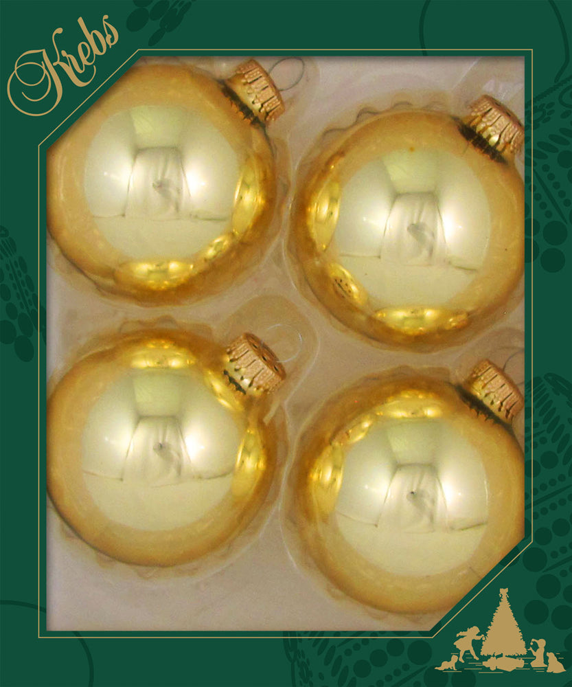 3 1/4" (80mm) Glass Ball Ornament, Aztec Gold, 4/Box, 12/Case, 48 Pieces