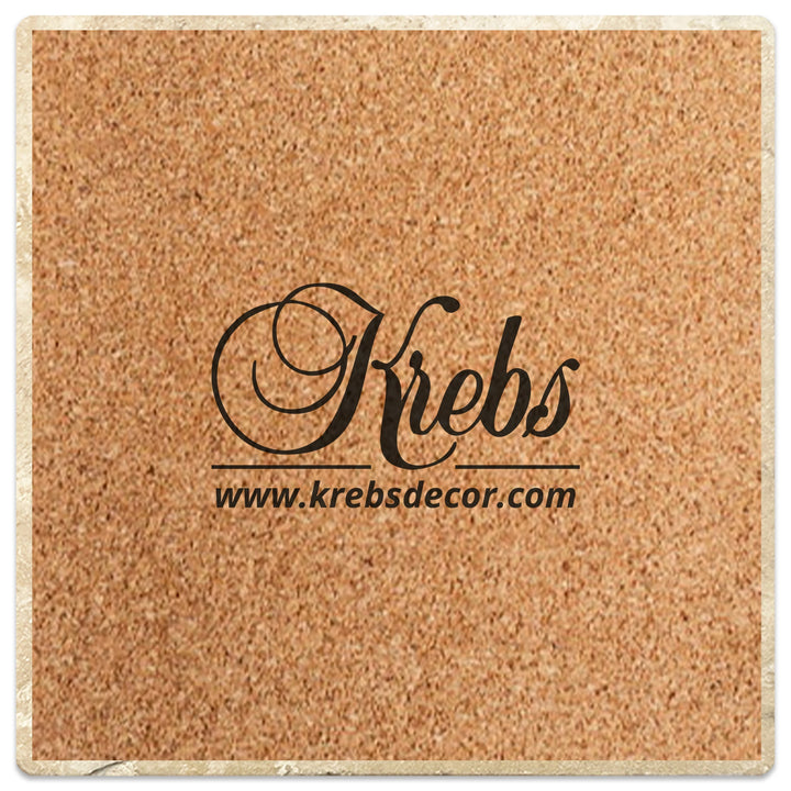 [Set of 4] 4" Square Premium Absorbent Travertine Dog Lover Coasters - English Springer Spaniel
