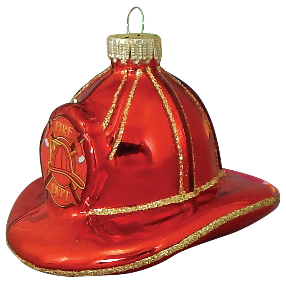 2 1/2" (64mm) Firefighter Hat Figurine Ornaments, 1/Box, 6/Case, 6 Pieces