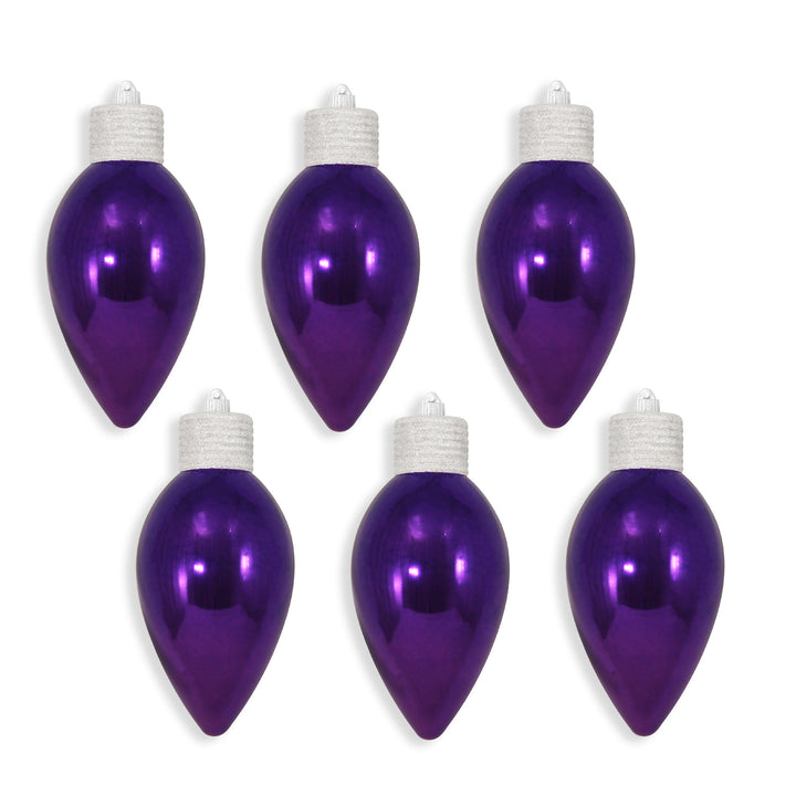 12" (300mm) Giant Commercial Shatterproof C9 Light Bulb Ornament, Vivacious Purple, Case, 6 Pieces