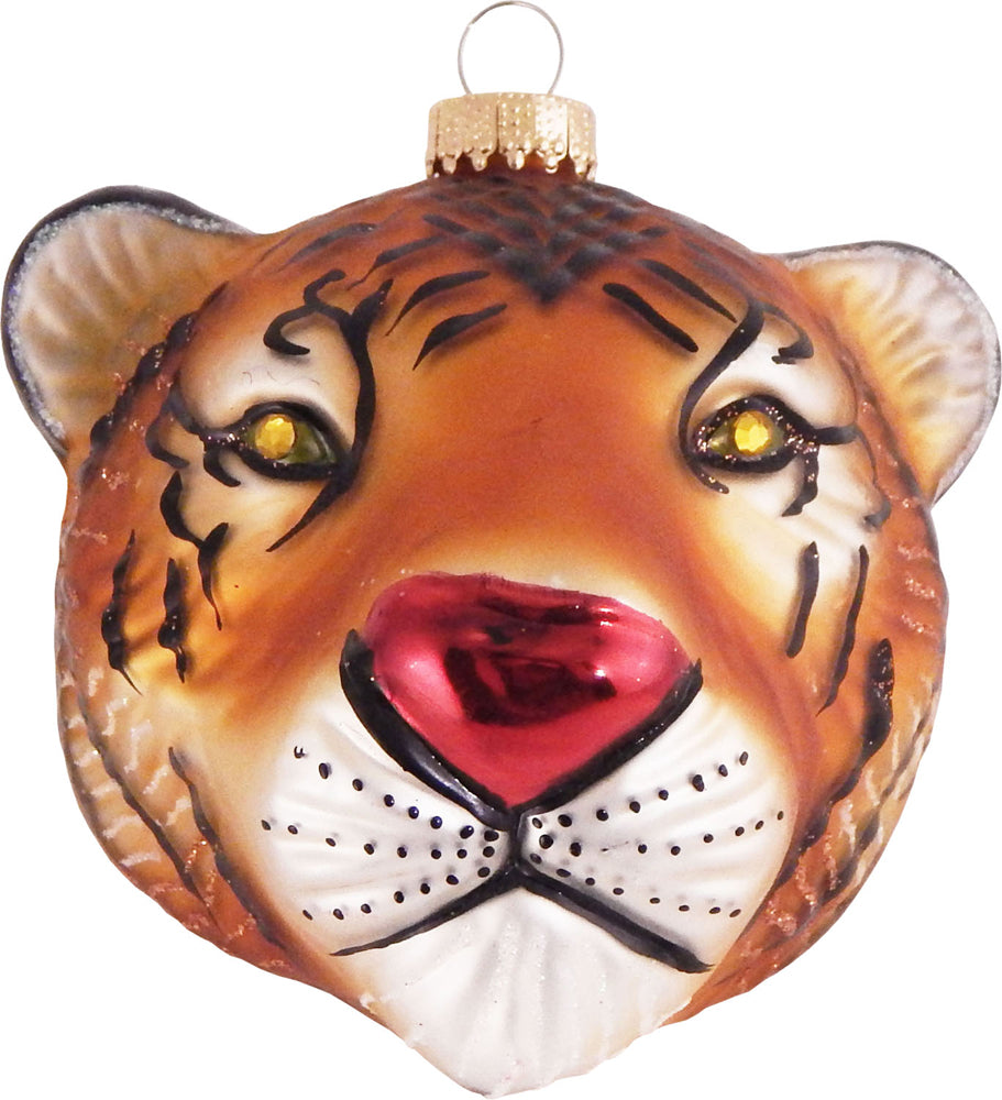 3 1/4" (80mm) Tiger Head Figurine Ornaments, 1/Box, 6/Case, 6 Pieces