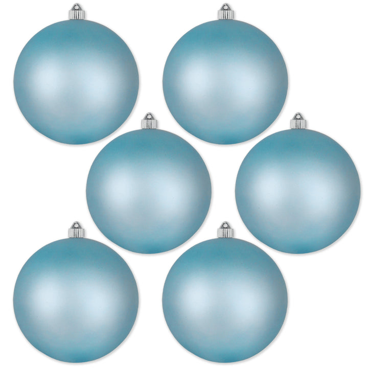 8" (200mm) Giant Commercial Shatterproof Ball Ornament, Arctic Chill, Case, 6 Pieces