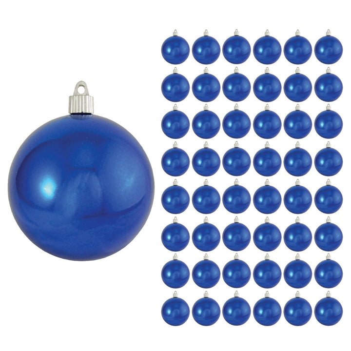 4" (100mm) Commercial Shatterproof Ball Ornament, Shiny Azure Blue, 4 per Bag, 12 Bags per Case, 48 Pieces