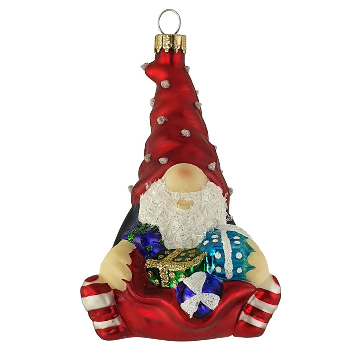 Gnome with Gift Bag Figurine Ornaments, 1/Box, 6/Case, 6 Pieces