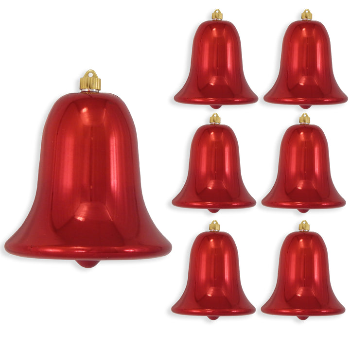 9" (229mm) Commercial Shatterproof Bell Ornaments, Sonic Red, 1/Box, 6/Case, 6 Pieces