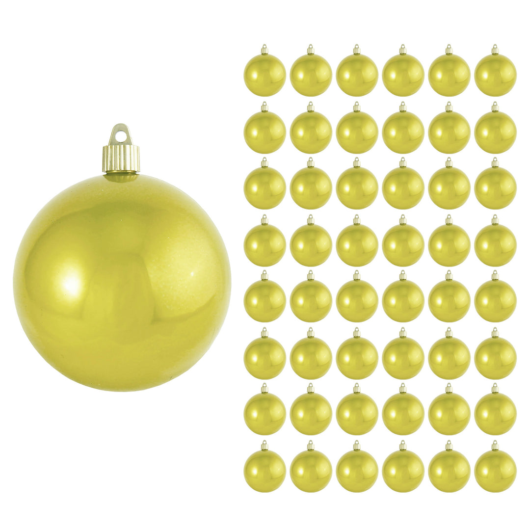 4" (100mm) Commercial Shatterproof Ball Ornament, Fierce Yellow, 4 per Bag, 12 Bags per Case, 48 Pieces