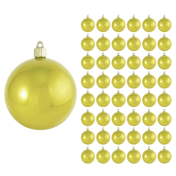 4" (100mm) Commercial Shatterproof Ball Ornament, Fierce Yellow, 4 per Bag, 12 Bags per Case, 48 Pieces