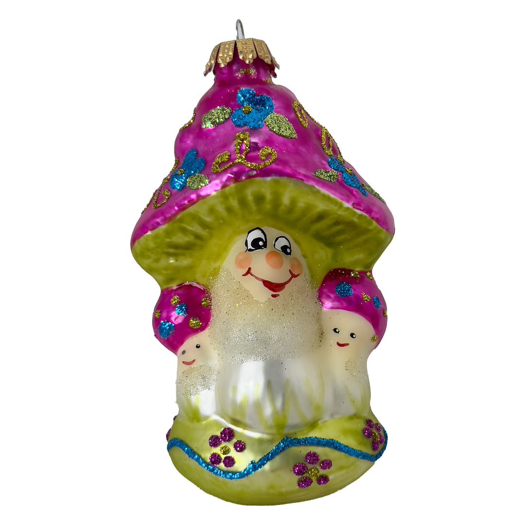 4.6 inches (9cm) Enchanted Mushroom Pink, Figurine Ornaments, 1/Box, 6/Case, 6 Pieces