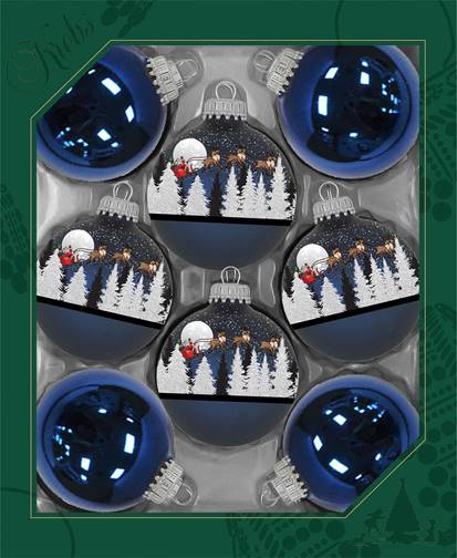 2 5/8" (67mm) Ball Ornaments, Spirit of Christmas Glass Ball assortment, 8/Box, 12/Case, 96 Pieces