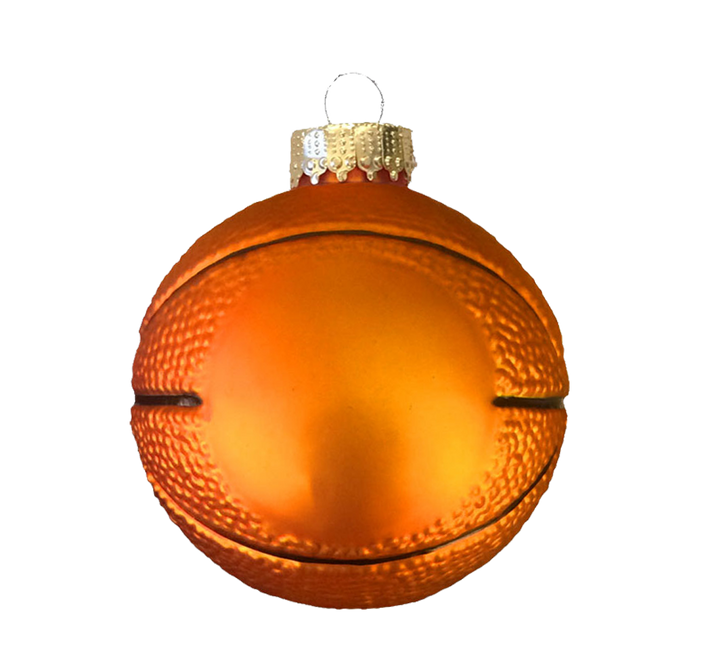 3 1/4" (80mm) Glass Basketball Round Ornaments, 1/Box, 12/Case, 12 Pieces