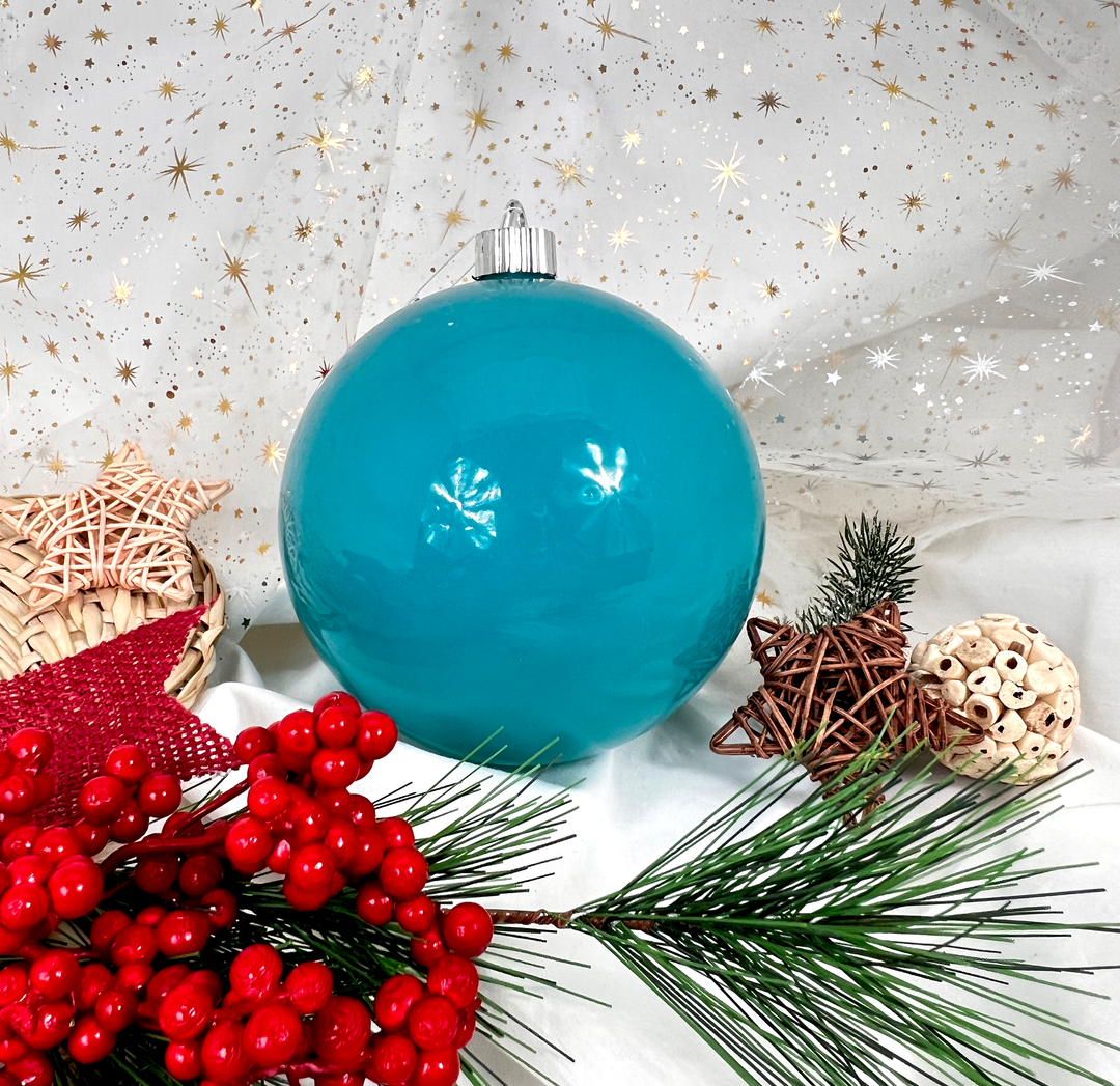 6" (150mm) Large Commercial Shatterproof Ball Ornaments, Baja Blue, 1/Box, 12/Case, 12 Pieces