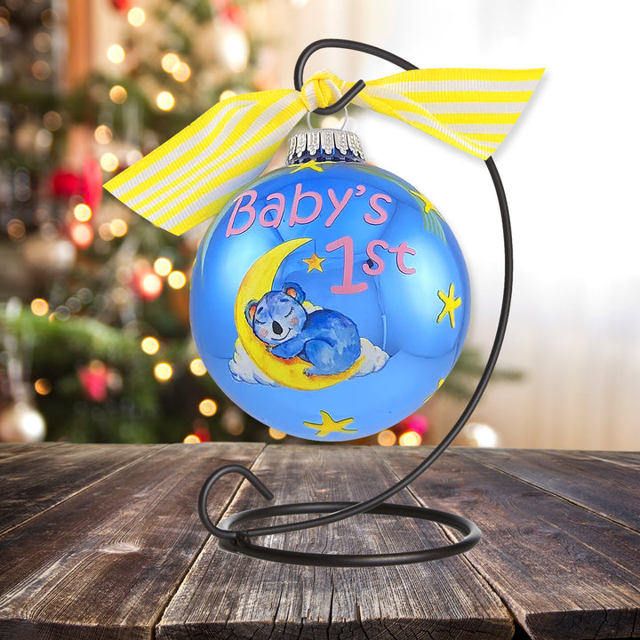 3 1/4" (80mm) Personalizable Hugs Specialty Gift Ornaments, Baby's 1st Koala & Moon, Alpine Shine, 1/Box, 12/Case, 12 Pieces
