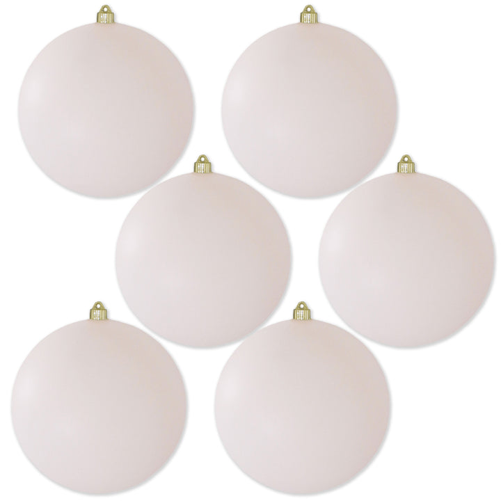 8" (200mm) Giant Commercial Shatterproof Ball Ornament, Cloud White, Case, 6 Pieces