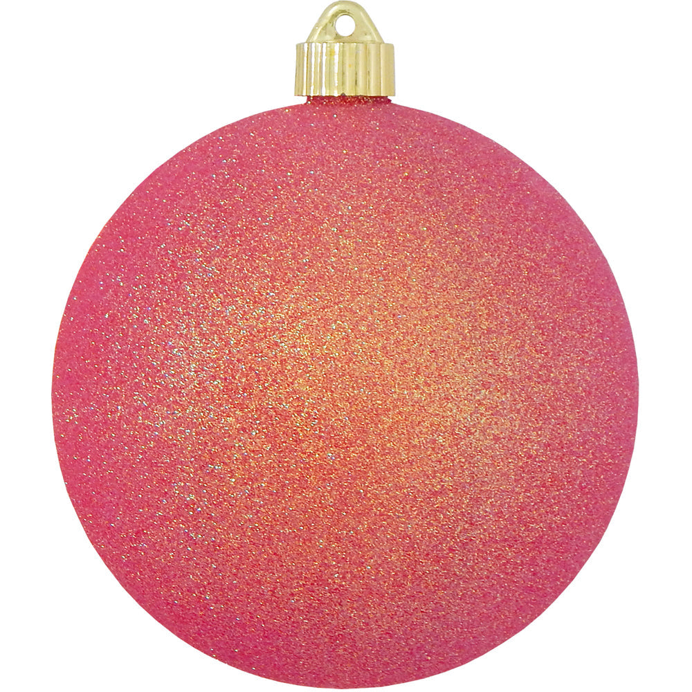 6" (150mm) Large Commercial Shatterproof Ball Ornaments, Fire Glitter, 1/Box, 12/Case, 12 Pieces - Christmas by Krebs Wholesale
