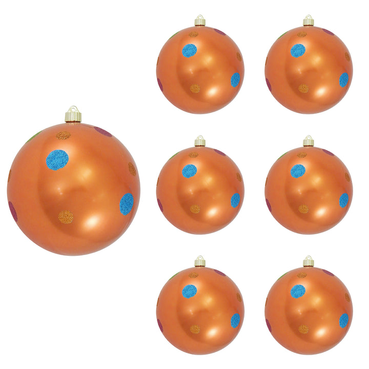 8" (200mm) Giant Commercial Shatterproof Ball Ornament, Mandarin, Case, 6 Pieces