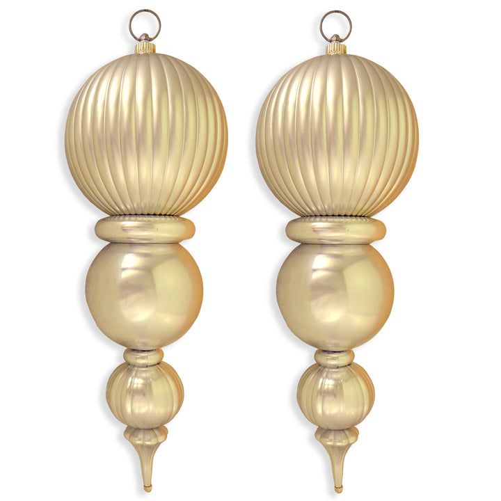 22" Giant Commercial Shatterproof Finials, Gilded Gold , Case, 2 Pieces
