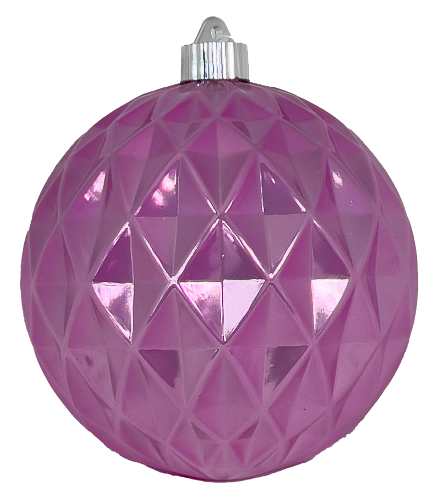6" (150mm) Large Commercial Shatterproof Diamond Ornaments, Shiny Lilac, Case, 12 Pieces