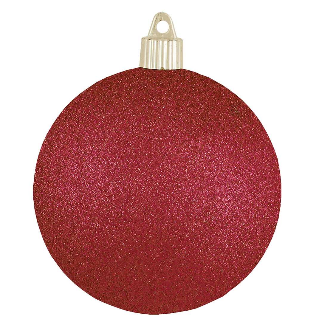 4" (100mm) Commercial Shatterproof Ball Ornament, Red Glitter, 4 per Bag, 12 Bags per Case, 48 Pieces