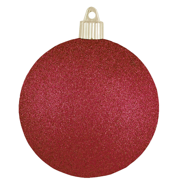 4" (100mm) Commercial Shatterproof Ball Ornament, Red Glitter, 4 per Bag, 12 Bags per Case, 48 Pieces