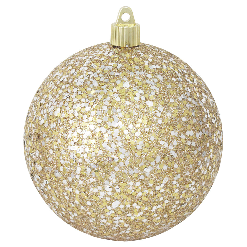 Gold / Silver Glitz 4 3/4" (120mm) Shatterproof Ball, Case, 36 Pieces - Christmas by Krebs Wholesale