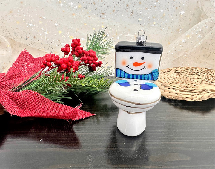 4" (100mm) Frosty the Toilet Figurine Ornaments, 1/Box, 6/Case, 6 Pieces