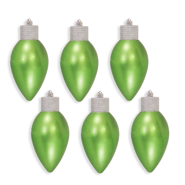 12" (300mm) Giant Commercial Shatterproof C9 Light Bulb Ornament, Limeade Green, Case, 6 Pieces