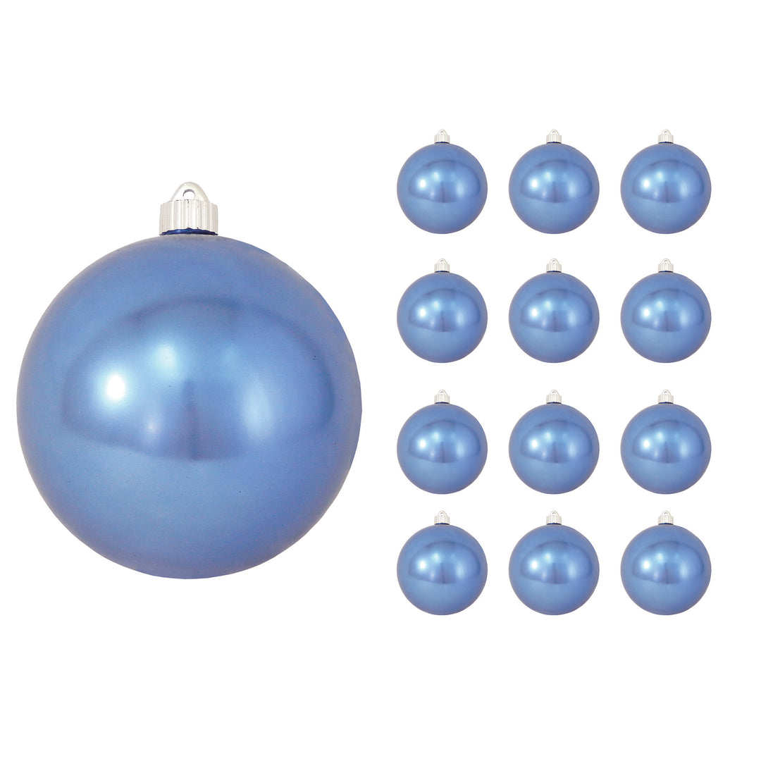 6" (150mm) Commercial Shatterproof Ball Ornament, Shiny Polar Blue, 2 per Bag, 6 Bags per Case, 12 Pieces