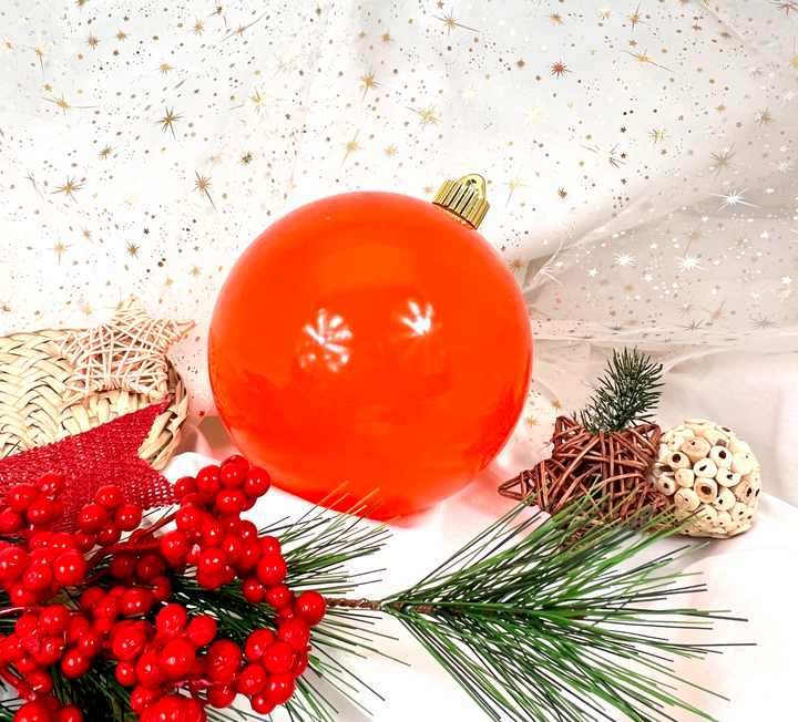 6" (150mm) Large Commercial Shatterproof Ball Ornaments, Sunset Orange, 1/Box, 12/Case, 12 Pieces
