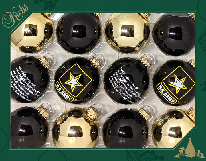 2 5/8" (67mm) Ball Ornaments, Army Variety Set, 12/Box, 12/Case, 144 Pieces