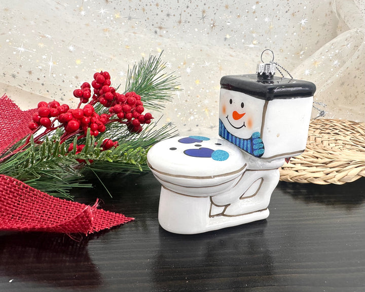 4" (100mm) Frosty the Toilet Figurine Ornaments, 1/Box, 6/Case, 6 Pieces