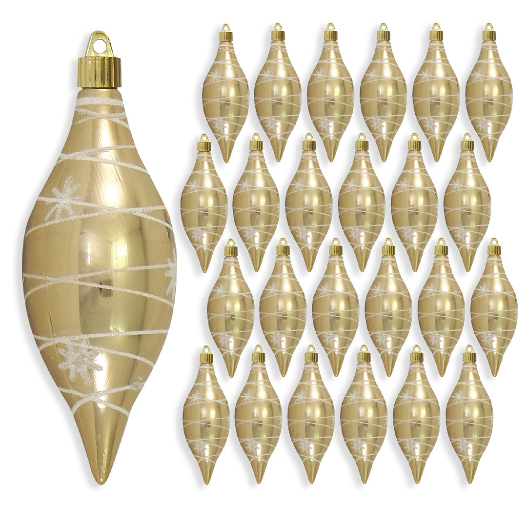 7" (178mm) Large Commercial Shatterproof Finials, Gilded Gold , Case, 24 Pieces