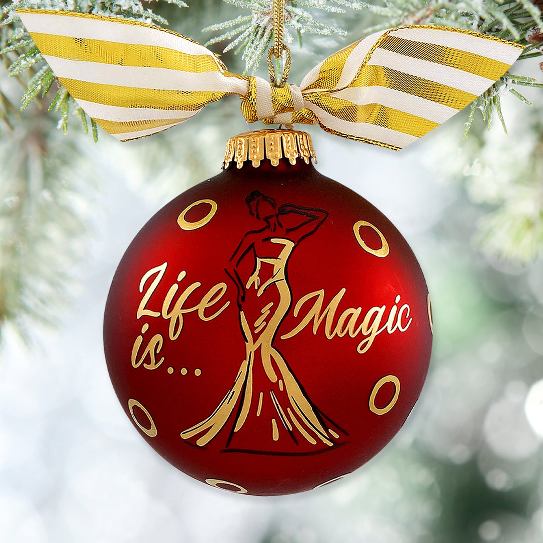 3 1/4" (80mm) Personalizable Hugs Specialty Gift Ornaments, Life is Magic Design, Silver Pearl, 1/Box, 12/Case, 12 Pieces