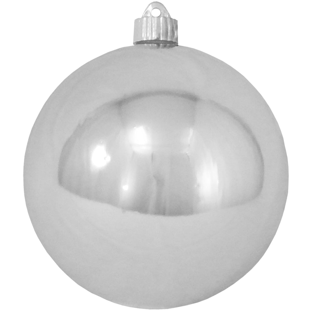 6" (150mm) Commercial Shatterproof Ball Ornament, Shiny Looking Glass Silver, 2 per Bag, 6 Bags per Case, 12 Pieces