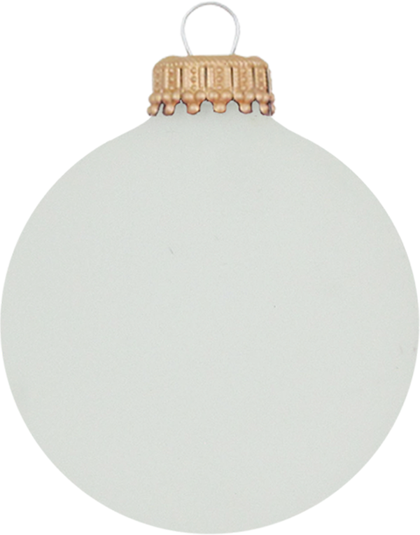 3" (76mm) Glass Disc Ornaments, Frost with Gold Crown Caps, 3/Box, 24/Case, 72 Pieces
